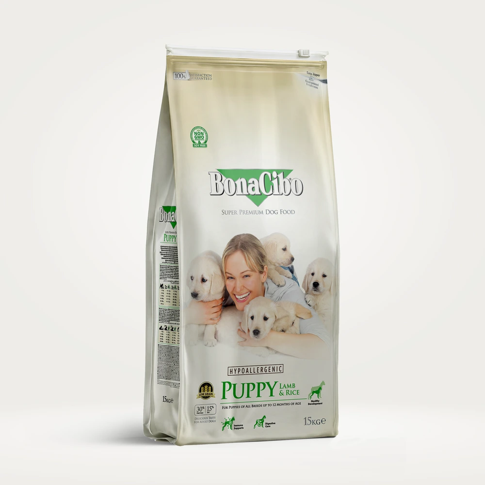 BonaCibo Kuzu Etli ve Pirinçli Yavru Köpek Maması 15 kg