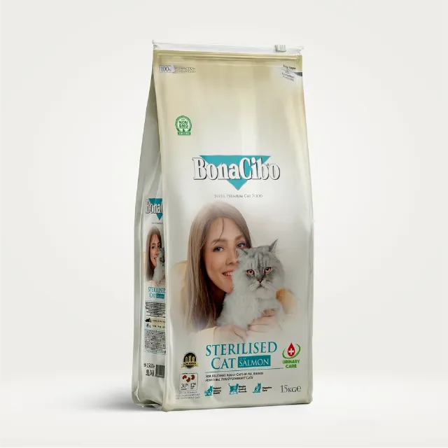 BonaCibo Somonlu Kısırlaştırılmış Kedi Maması 15 kg 