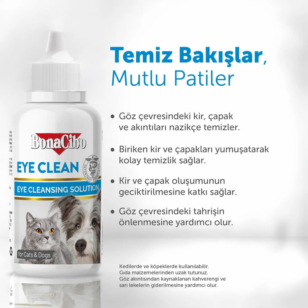 Görseli büyüt BonaCibo Kedi ve Köpek Göz Temizleme Solüsyonu 50 ml