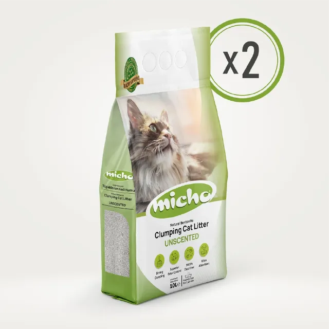Micho Kokusuz Bentonit Kedi Kumu 10 lt x 2 Adet