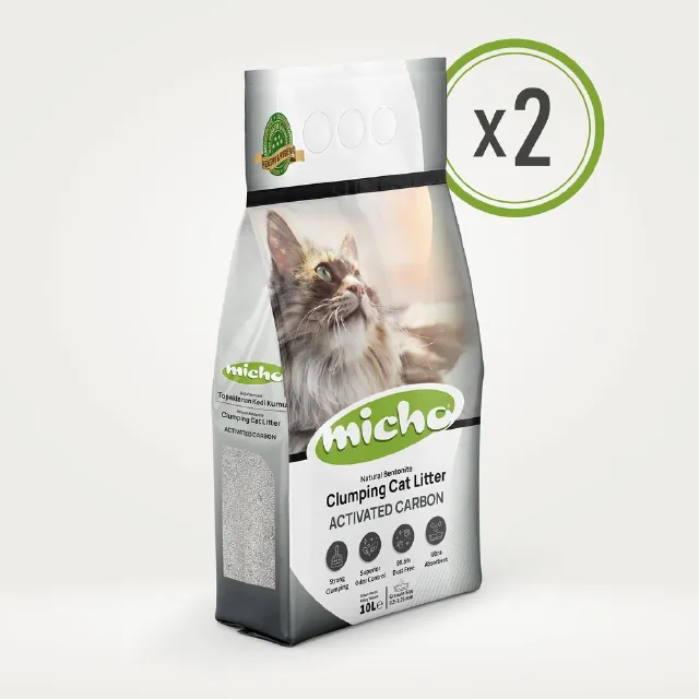 Micho Aktif Karbonlu Bentonit Kedi Kumu 10 lt x 2 Adet